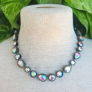J. Crew Sea Glass Glittery, Infinity Stone Brulee Necklace